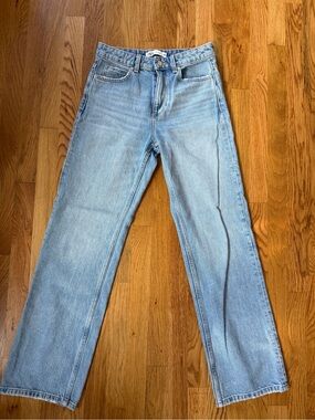 Zara Light Blue women’s high waisted wide leg size 4